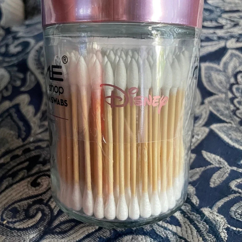 The Creme Shop Disney Minnie Mouse 180 Precision Cotton Swabs Reusable Glass Jar